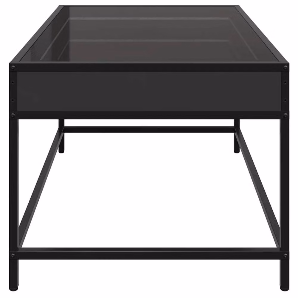 Berkfield Home Infinity LED Coffee Table in Black, W: 70 cm, D: 50 cm, H: 41 cm – 4