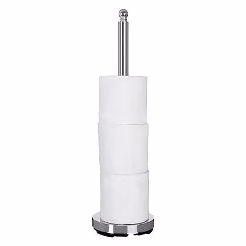 Orsina Silver Metal Freestanding Toilet Paper Holder with Spare Roll Storage – 1