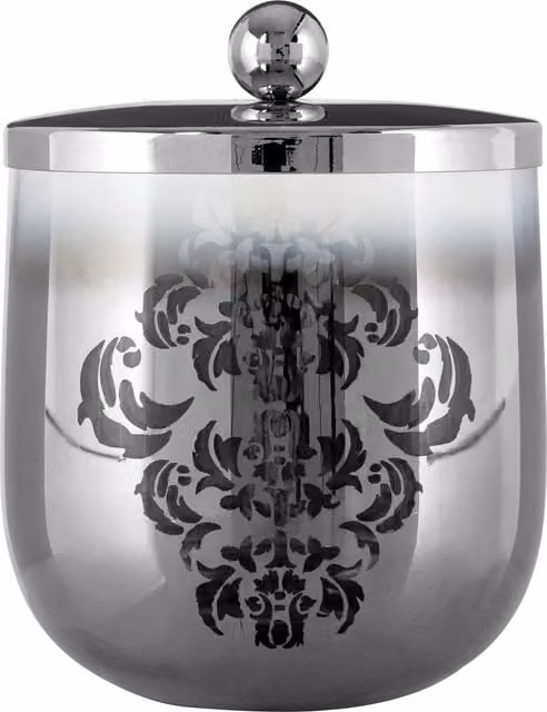Premier Housewares Elissa Glass Cotton Jar, Silver, W/D/H: 10 x 10 x 13 cm – 1
