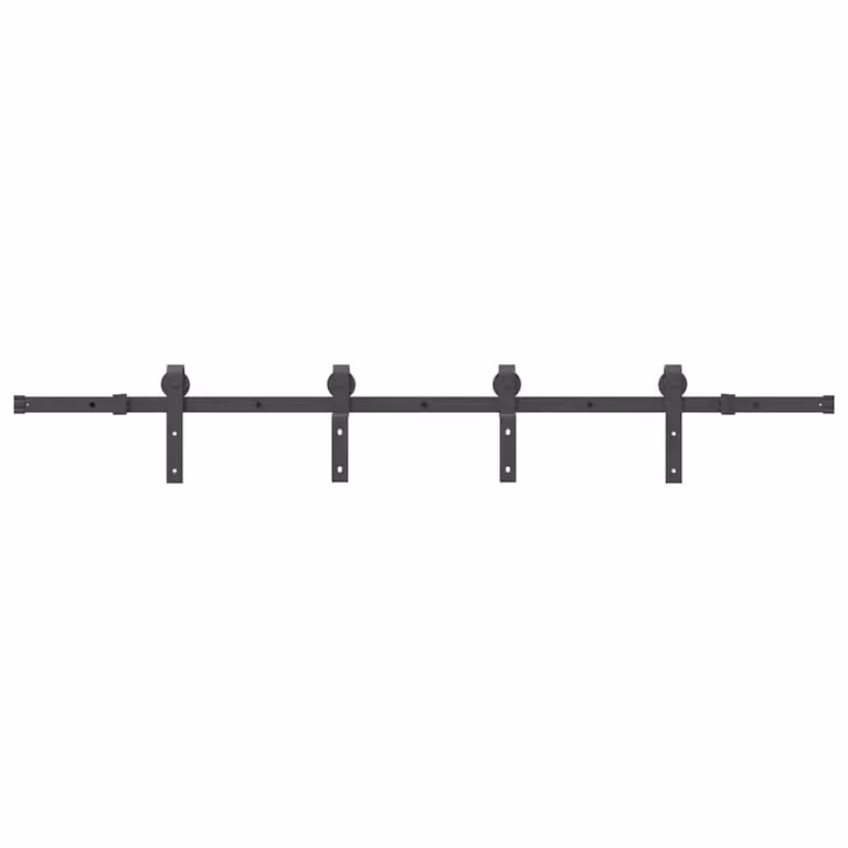 Berkfield Home Sliding Door Hardware Kit, 200 cm, Matt Black Steel