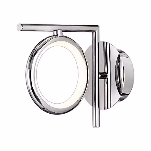 Netlighting Olimpia LED Ring Wall Light, 8W, 3000K Warm White, 600lm, Chrome/Silver