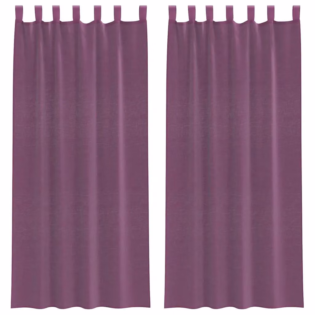 Berkfield Home Purple Voile Fabric Curtains with Rod Pockets, 2 Pack – 2