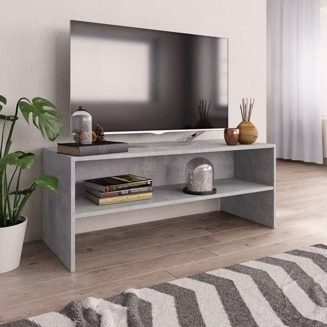 Berkfield Home TV Cabinet in Concrete Grey, W/D/H: 100 x 40 x 40 cm – 1