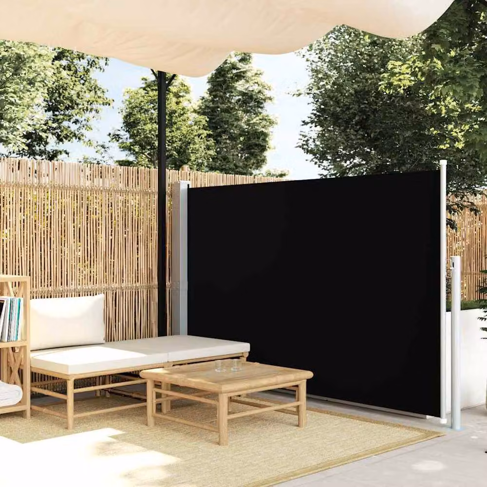 Berkfield Home Retractable Side Awning in Black with Steel and Polyester Construction, W/D/H: 140 x 500 cm – 2