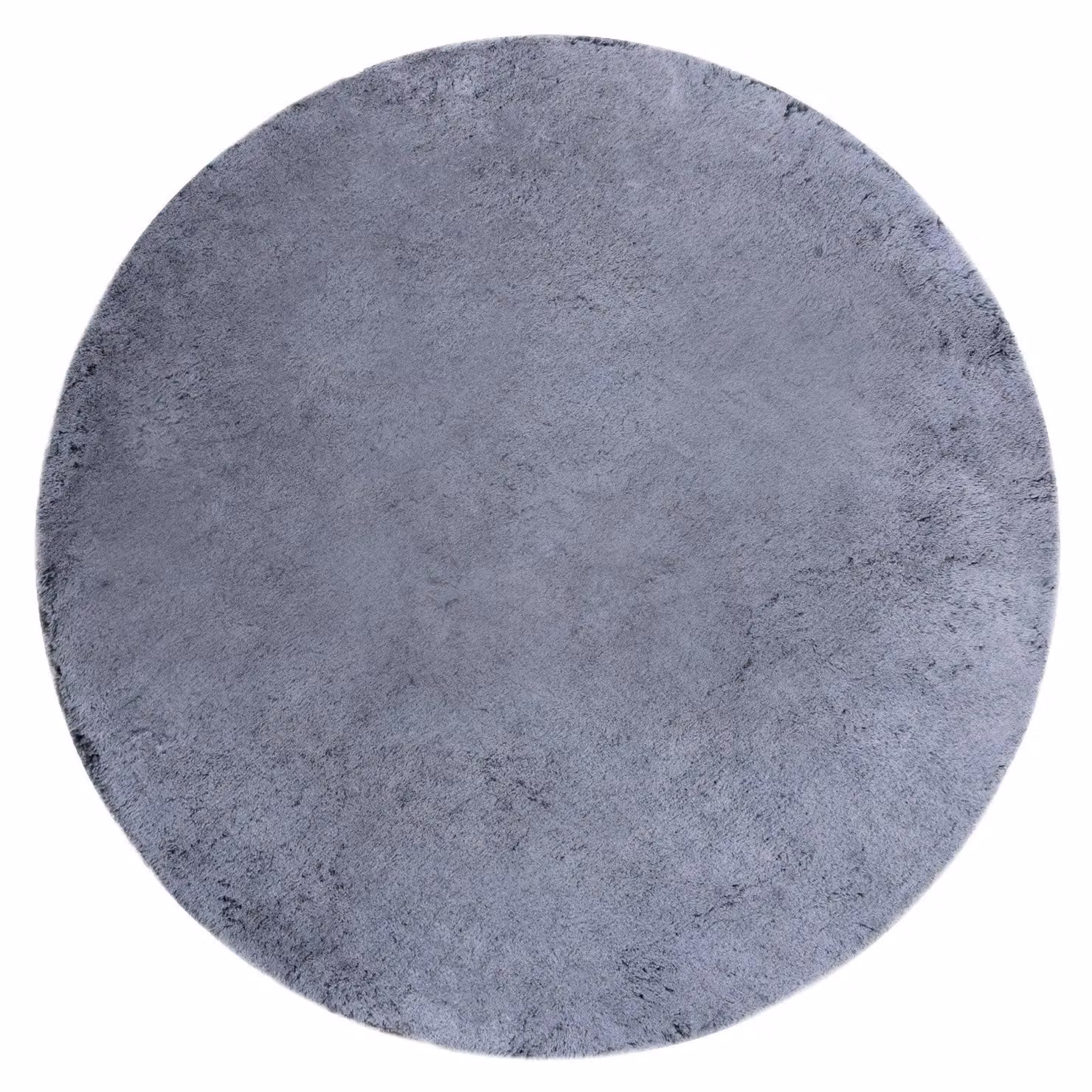 RugsX Lapin Round Faux Fur Rug in Black and Grey, Diameter: 80 cm – 1