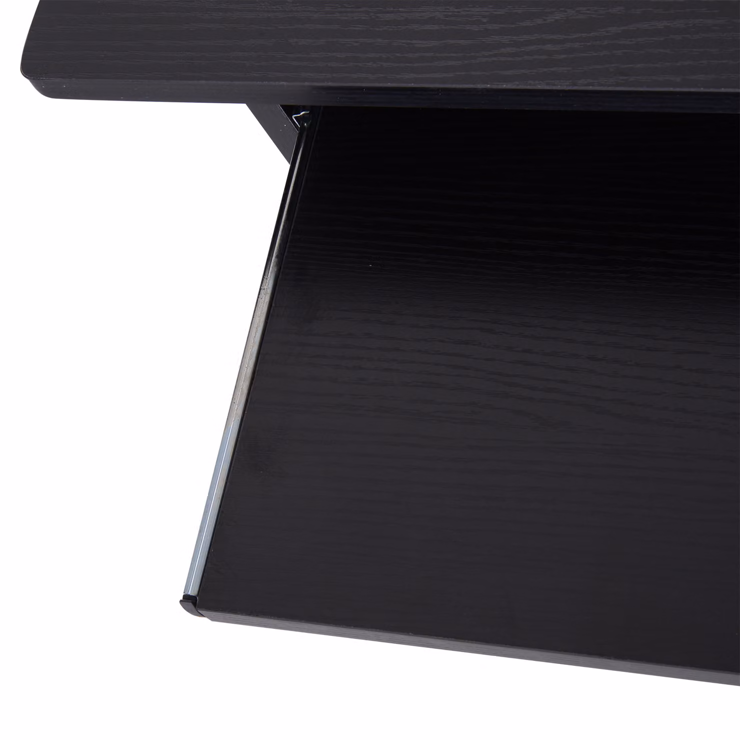 HOMCOM Modern Black Compact Computer Desk with Keyboard Tray and Storage Shelf – 8