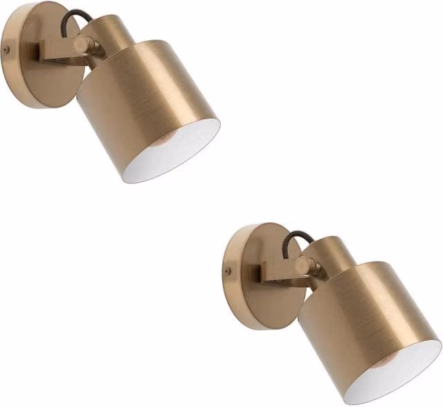 Loops 2 Pack Modern Metal Indoor Ceiling Spotlight in Gold and White
