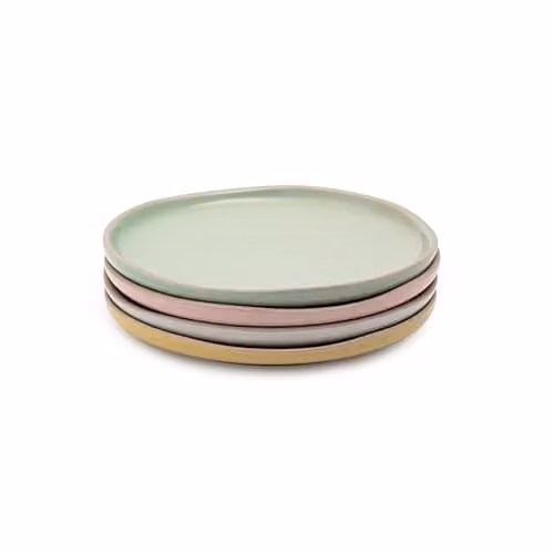 Jamie Oliver Big Love Little Plates, Set of 4, Multicolour Stoneware, Diameter: 19 cm – 1