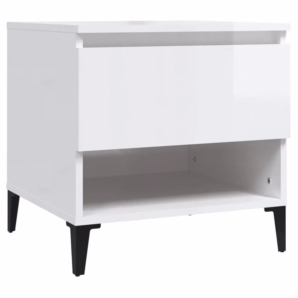 Berkfield Home High Gloss White Side Table, W/D/H: 50 x 46 x 50 cm – 2