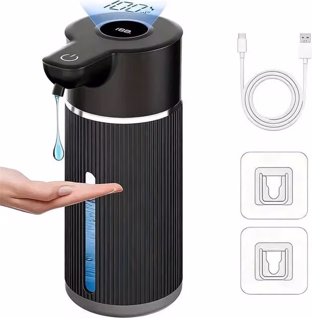 VOGREX Black Touchless Automatic Electric Soap Dispenser 420ml – 1