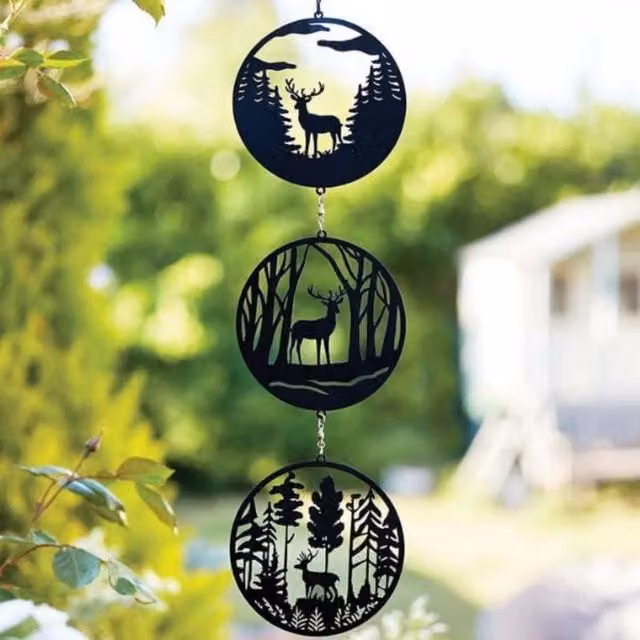 Marco Paul Black Metal Stag Hanging Garden Tree Decoration – 1