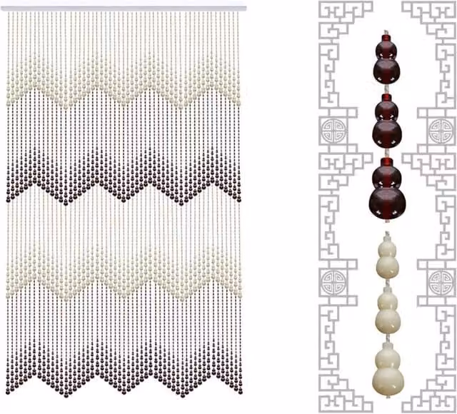 SPETLEK Transparent Clear Acrylic Bead Curtain Doorway Screen, H 200 cm x W 90 cm