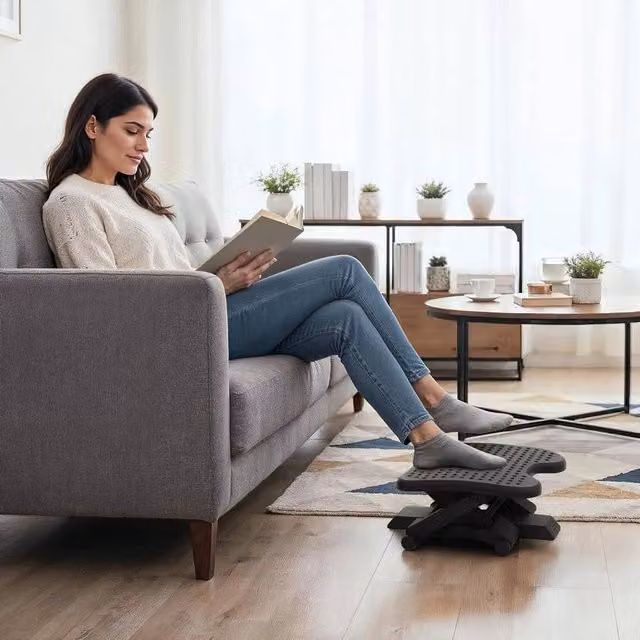 FLAVORA Platform Home Office Footstool Desk in Black – 1