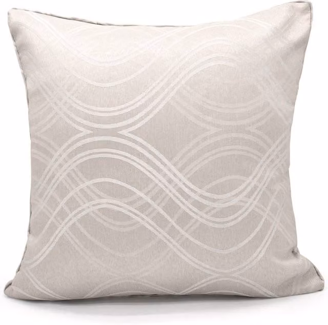 Velosso Clarissa Filled Square Cushion in Beige with Removable Polyester Cover, W/D/H: 43 x 43 x 43 cm
