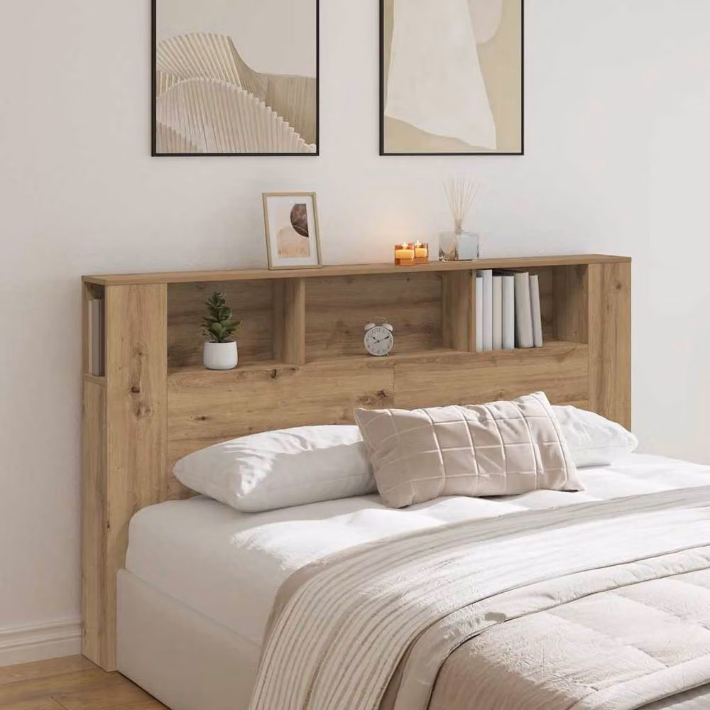 Berkfield Home Artisan Oak Headboard Cabinet in Brown, W: 180 cm, D: 18.5 cm, H: 102.5 cm – 2