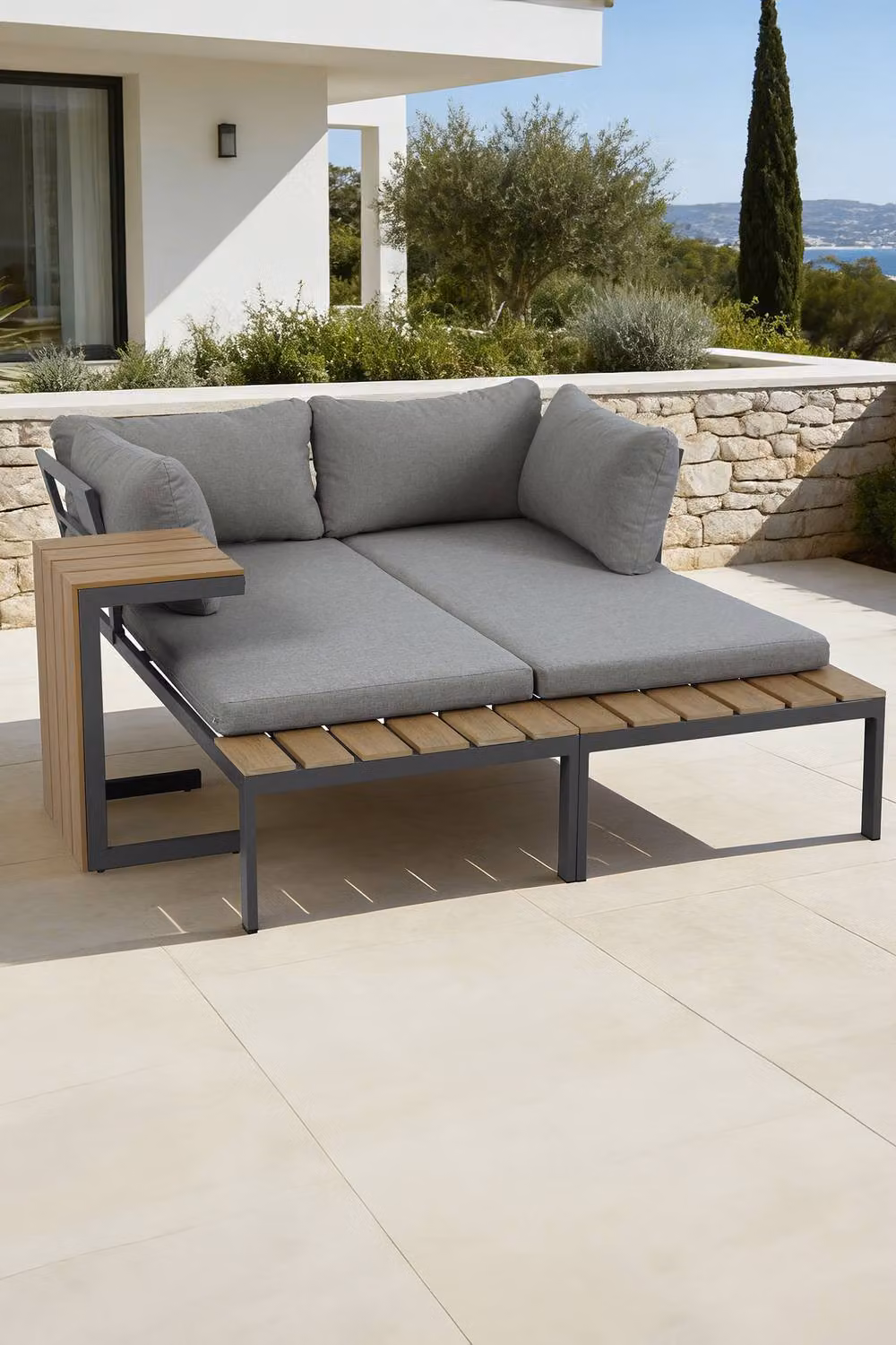 More4Homes Tampa Garden Corner Sofa Set with Table in Grey – 2
