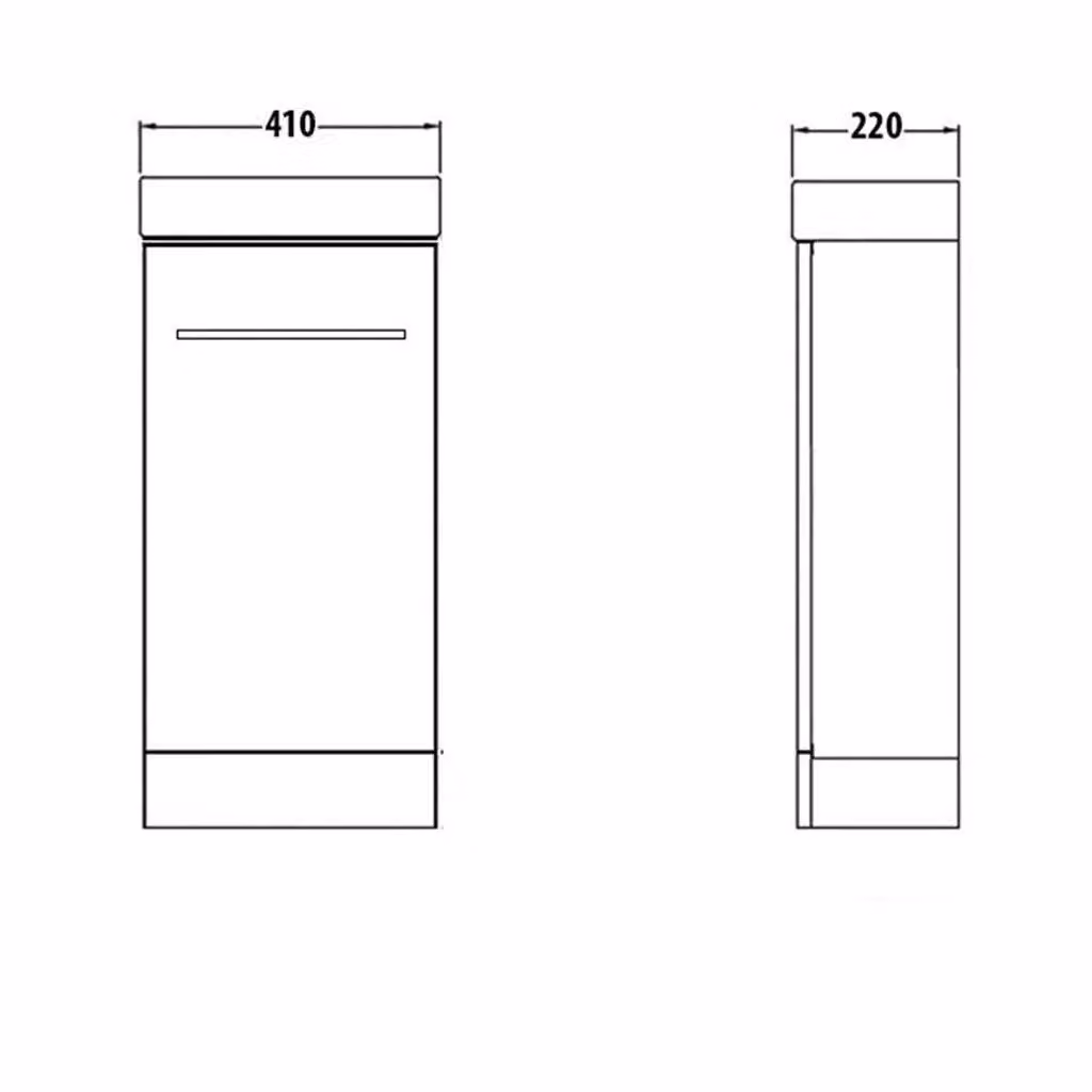 Clifton Grey Gloss Bathroom Standing Cloakroom Unit with Basin, Width: 40 cm – 2