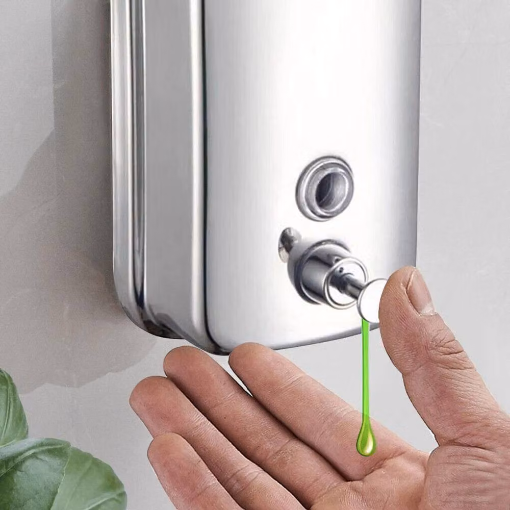 SPETLEK Wall Mounted Stainless Steel Liquid Soap and Lotion Dispenser, 500 ml, Silver – 3