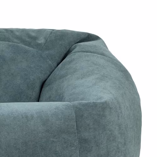 rucomfy Velora Classic Adult Bean Bag Chair in Blue or Green Velvet Microfibre Fabric with Removable Cover – 3