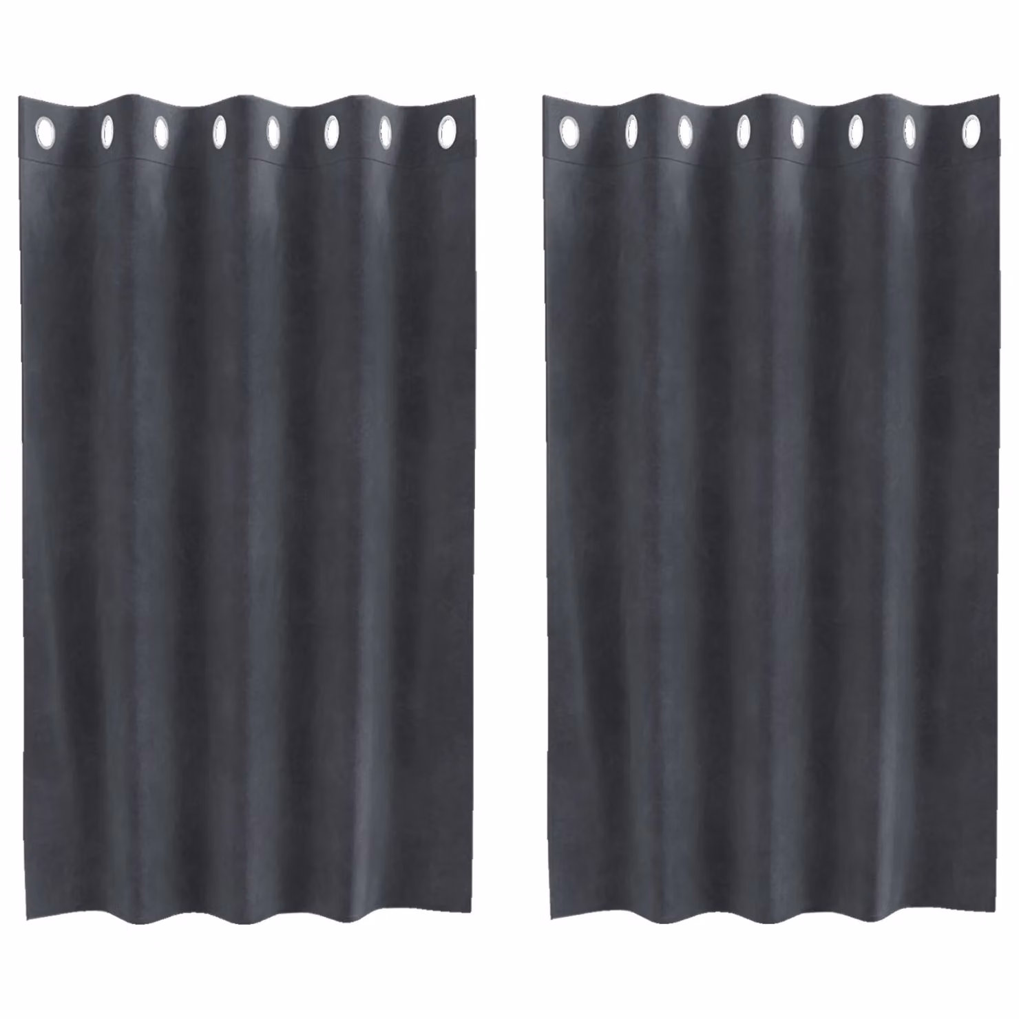 Berkfield Home Grey Velvet Blackout Curtains with Eyelets, 2 Pack – 2