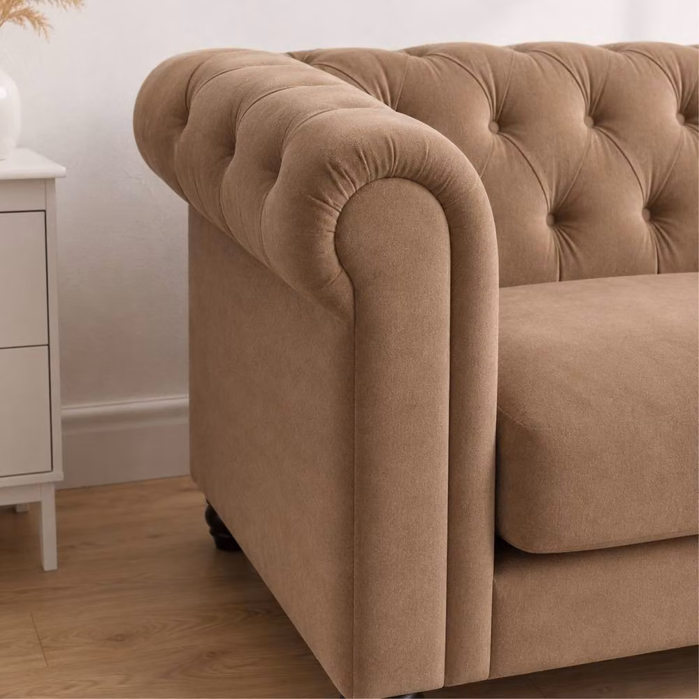 Sofaya Hampton 2 Seater Chesterfield Velvet Sofa in Brown – 3
