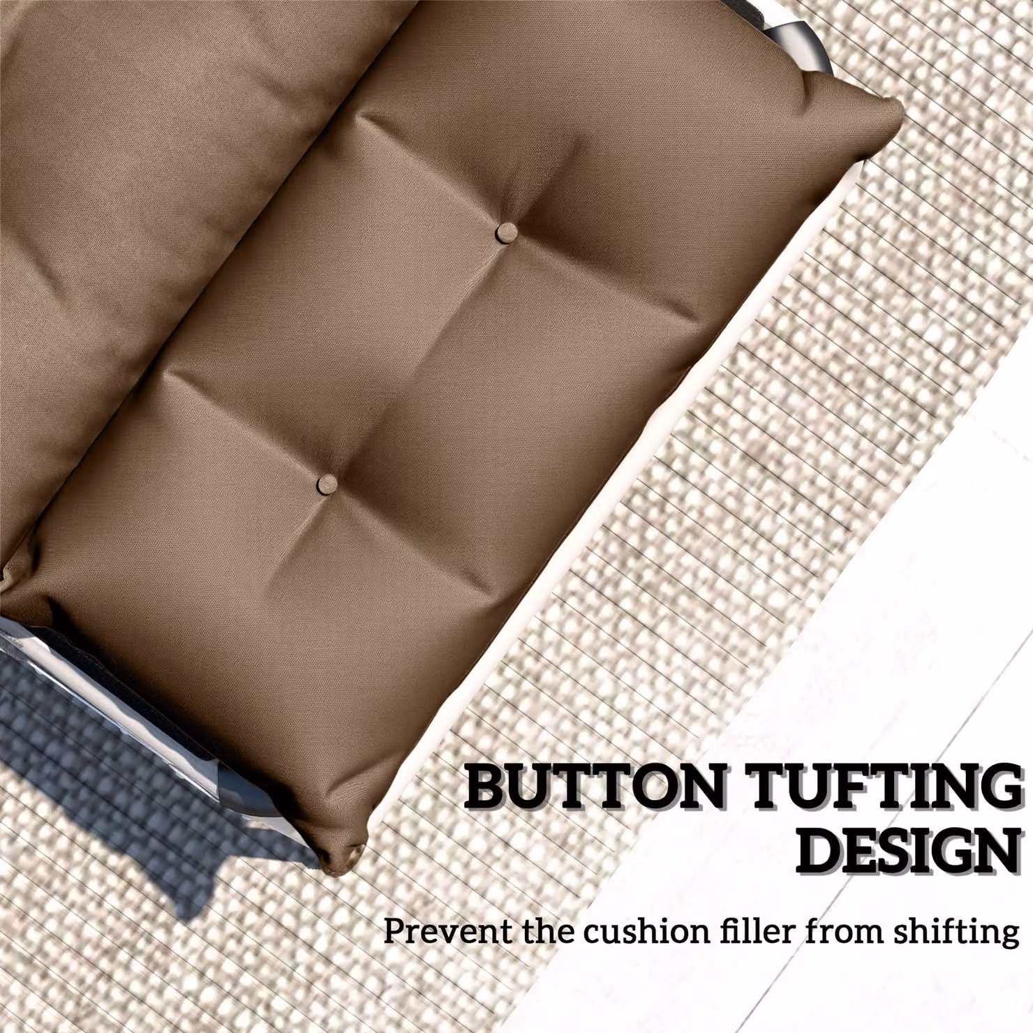 Outsunny Set of 2 Sun Lounger Replacement Cushions in Beige, W/D/H: 190 x 56 x 10 cm – 6
