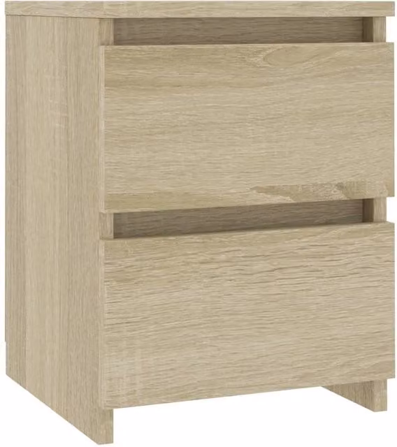 Berkfield Home Sonoma Oak Bedside Cabinet in Light Tan, W/D/H: 30 x 30 x 40 cm