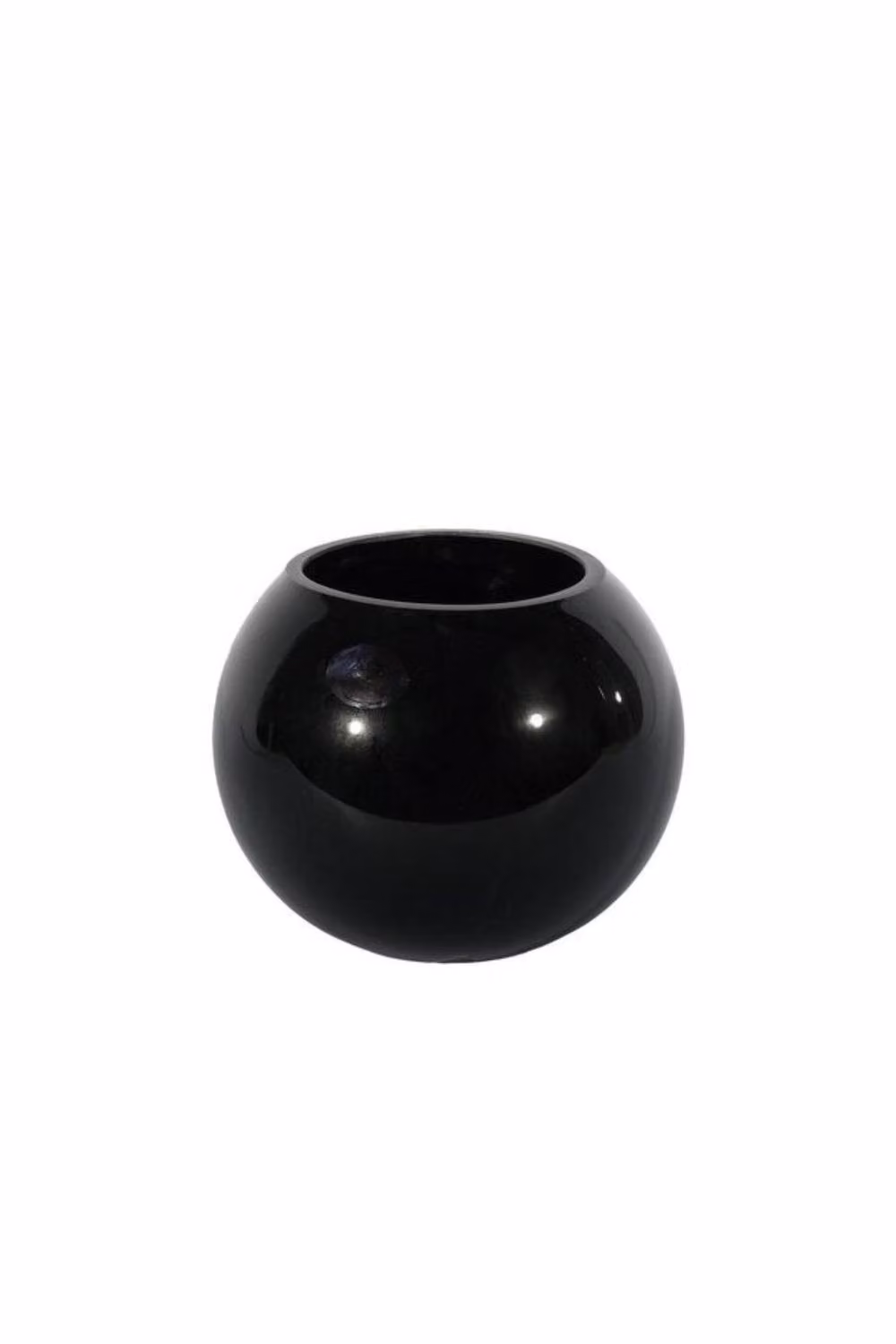 KDMD Black Gloss Bubble Ball Glass Vase, Round Tabletop Design, H 10.0 cm x W 7.5 cm x D 7.5 cm – 2