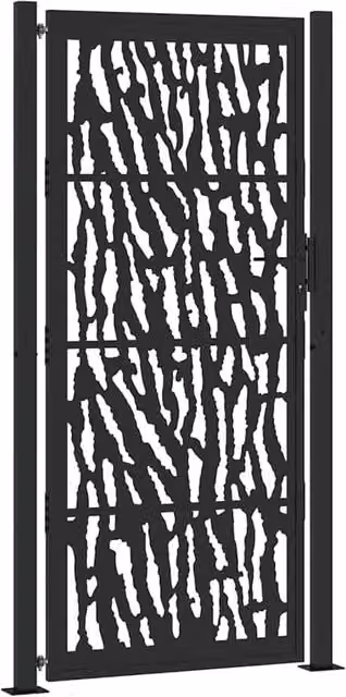 Berkfield Home Black Steel Garden Gate, W: 105 cm, H: 205 cm – 1
