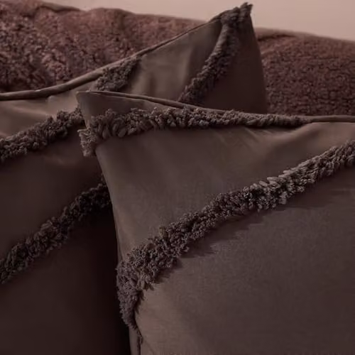 OHS Set of 2 Tufted Contour Square Cushion Covers in Brown, 45 x 45 cm – 3