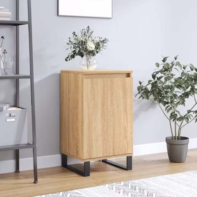 Berkfield Home Sonoma Oak Sideboard in Grey and Brown, W/D/H: 40 x 35 x 70 cm