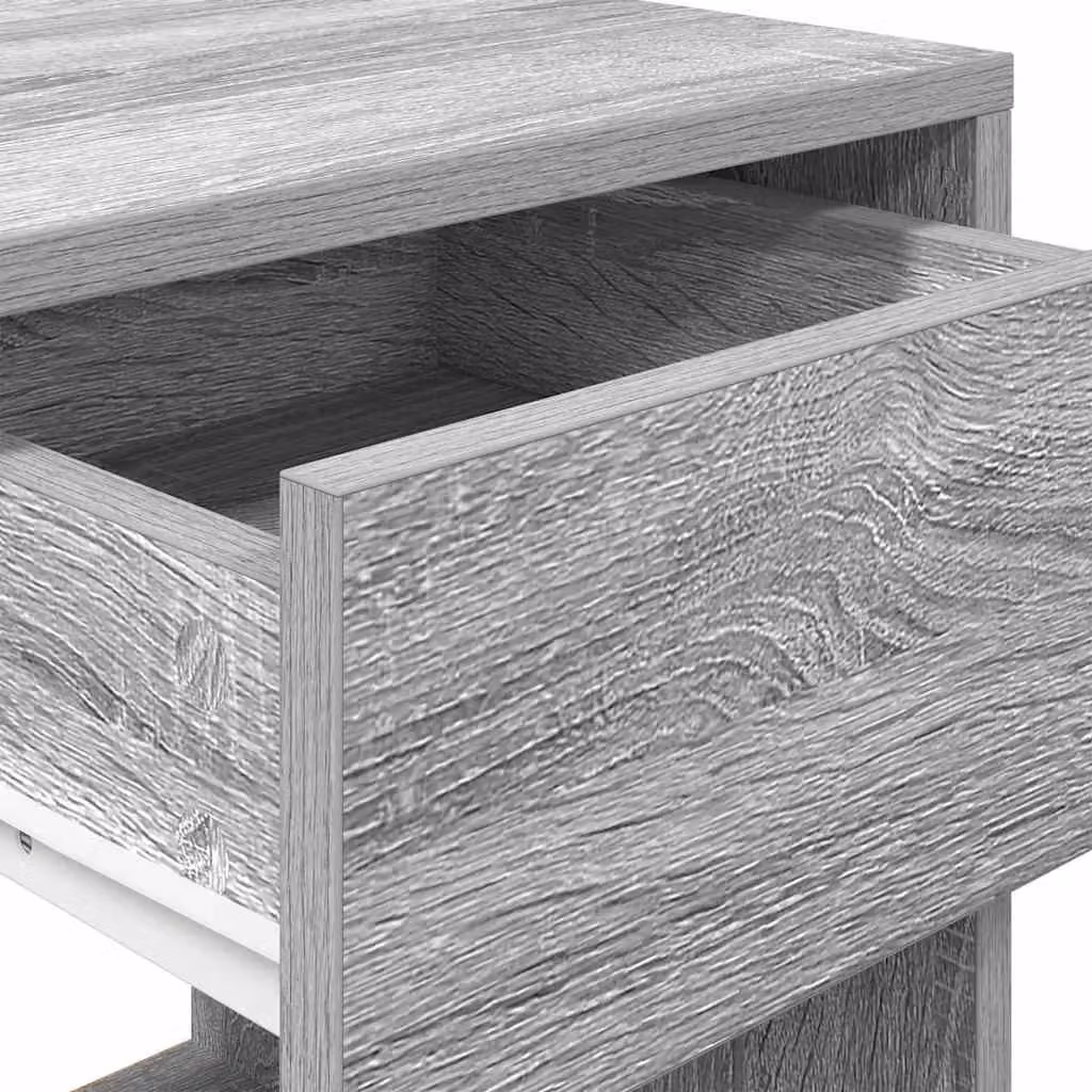 Berkfield Home Set of 2 Modern Grey Sonoma Bedside Cabinets with Drawer, W/D/H: 35 x 34 x 66.5 cm – 3