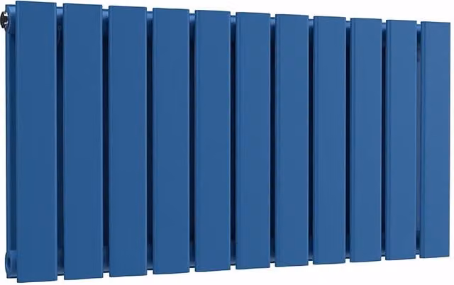 Lux Heat Double Flat Horizontal Steel Radiator in Blue, W: 77 cm, H: 40 cm