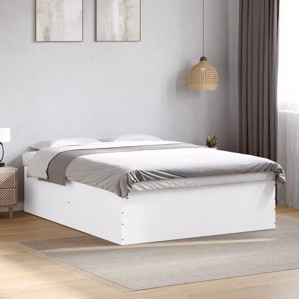 Berkfield Home Modern Bed Frame in White, W/D/H: 160 x 200 x 45 cm – 2
