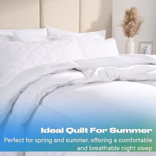 Brentfords 4.5 Tog Summer Duvet, King Size, White, Breathable Hollow Fibre Quilt – 2