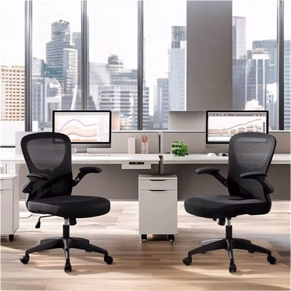 SPETLEK Black Mesh Home Office Task Chair with Adjustable Arms and Height – 6