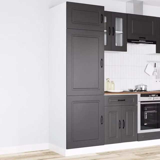 Berkfield Home Kalmar Kitchen Cupboard in Black Matt Engineered Wood – 1