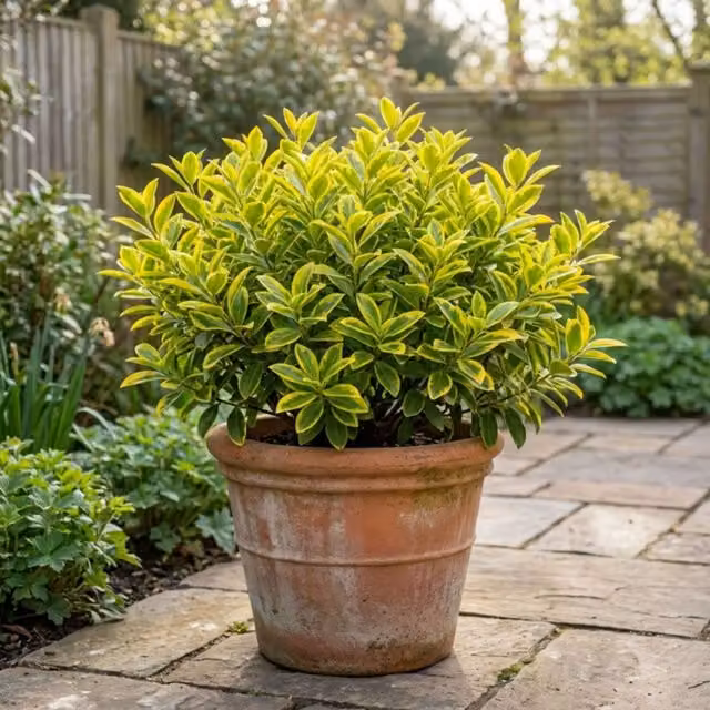 Plants by Post Ligustrum Aureum Evergreen Golden Green Shrub Hedge Plant, 7.5L