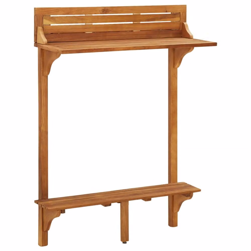 Berkfield Home 3 Piece Balcony Bar Set in Brown Oiled Acacia Wood and Metal – 3