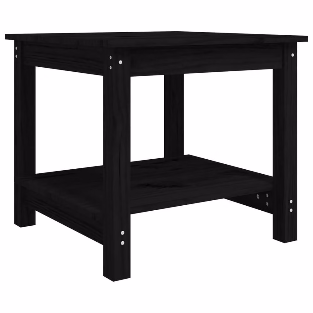 Berkfield Home Beautiful Coffee Table in Black Solid Pine, W/D/H: 50 x 50 x 45 cm – 2