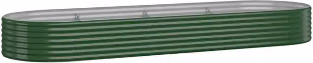 Berkfield Home Garden Green Powder-coated Steel Raised Bed W/D/H: 322 x 100 x 36 cm