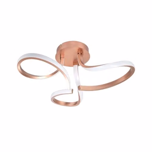 Cosylyte Moss 3 Light LED Modern Curved Ceiling Light in Matt Copper, W/D/H: 52 x 52 x 22 cm – 1