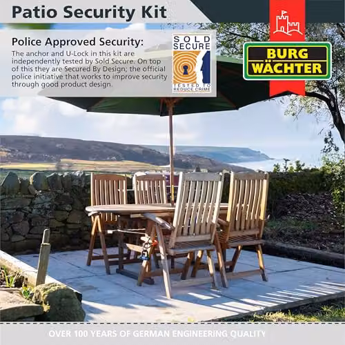 Burg-Wächter 9m Patio Security Kit in Black – 4