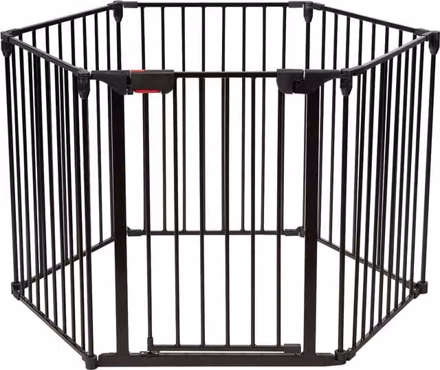 COSTWAY 6-Panel Foldable Baby Safety Playpen and Pet Fence, Black