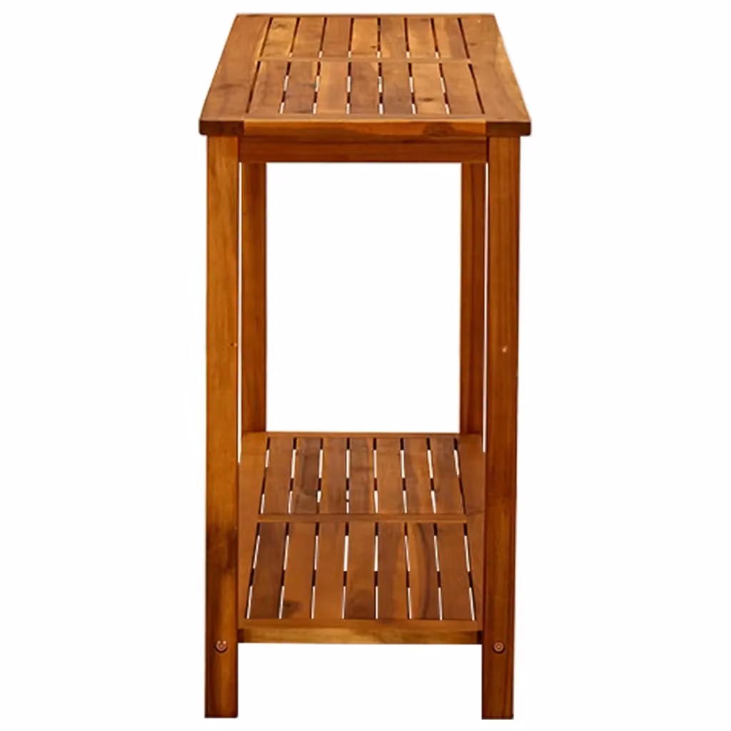 Berkfield Home Rustic Brown Solid Acacia Wood Garden Console Table W/D/H: 110 x 40 x 75 cm – 3