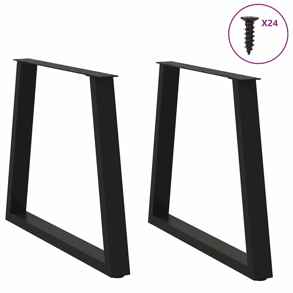 Berkfield Home V-Shape Dining Table Legs, 2 Pieces, Black Steel, H: 72-73.3 cm x W: 70 cm – 2