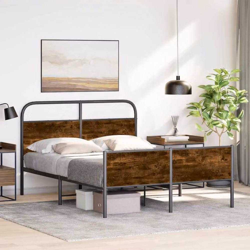 Berkfield Home Bed Frame in Sonoma Oak Brown, W/D/H: 120 x 190 cm – 2