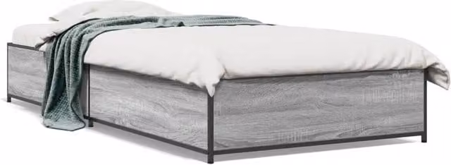 Berkfield Home Sonoma Single Bed Frame in Grey, W/D/H: 90 x 190 cm – 1