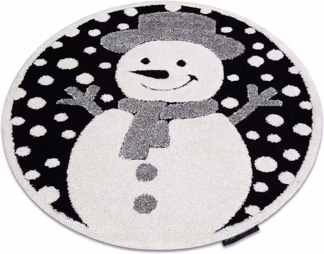RugsX Modern Round Childrens Rug in Black and Multicolour, Diameter: 120 cm – 1
