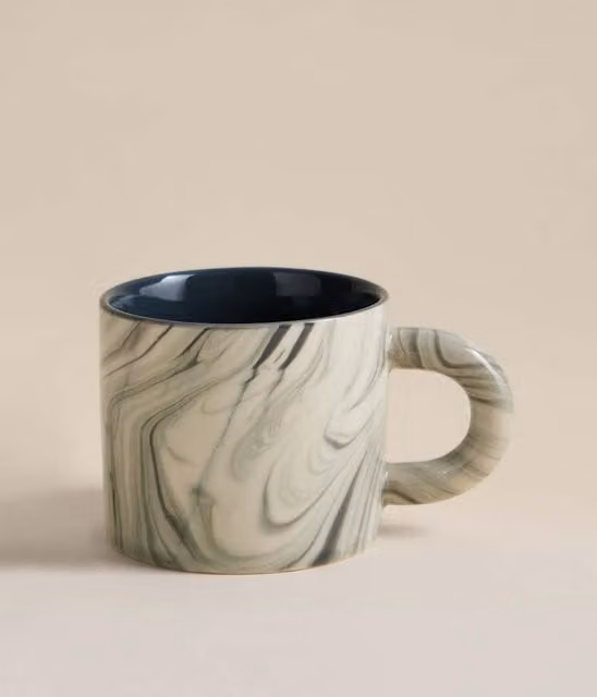 M&S Grey Marbled Stoneware Mug for Adults